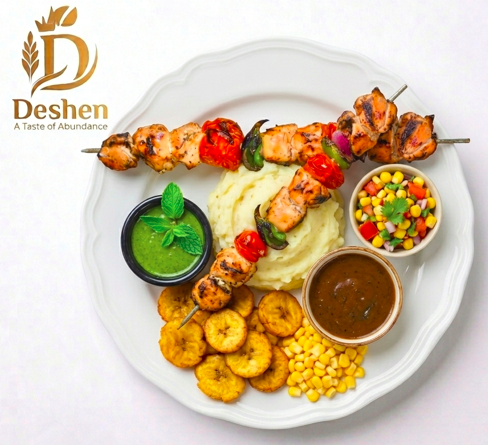 Grilled Chicken Skewers Platter